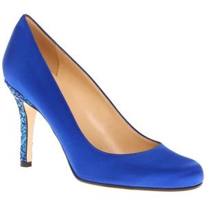 Kate Spade New York, Karolina pump, dress pumps, cobalt satin glitter, Evening